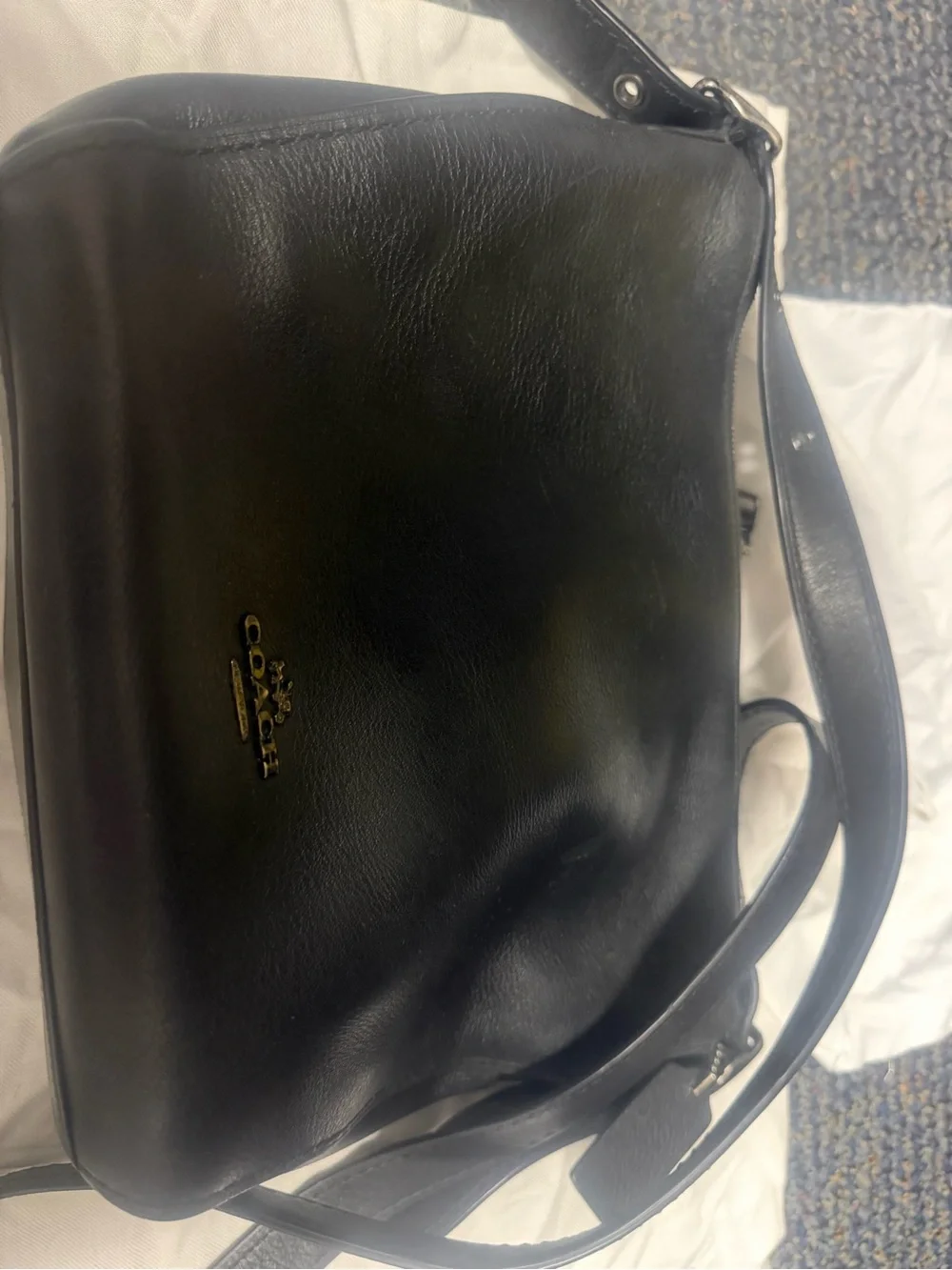 Coach Black  Leather Shoulder Bag